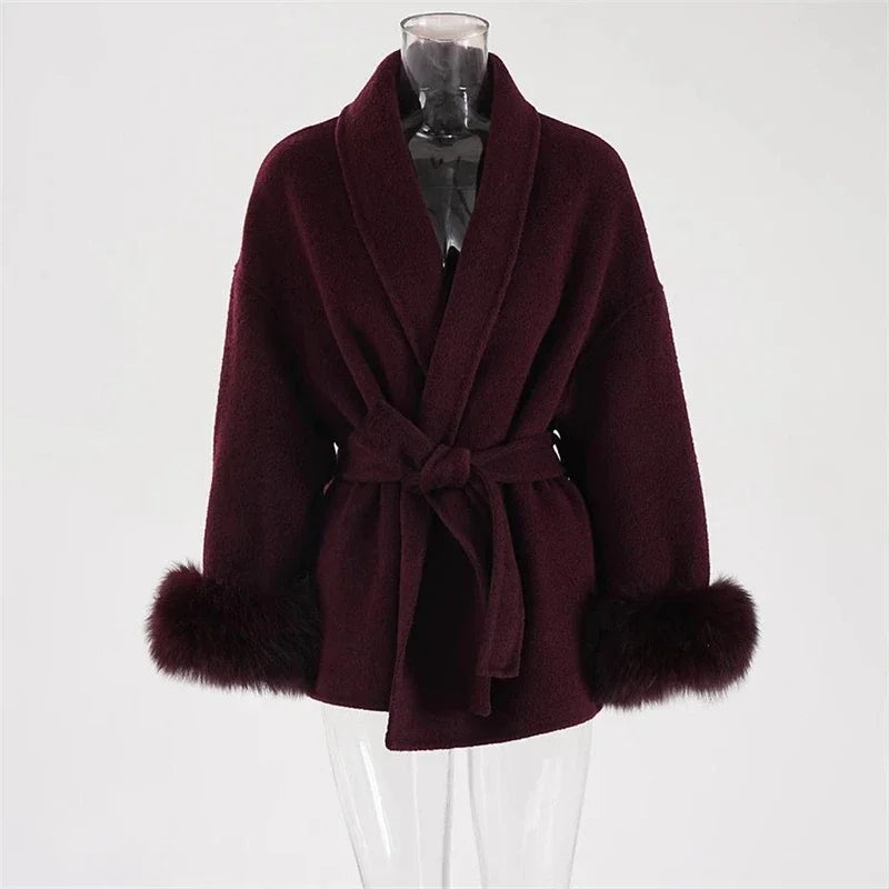 Fur Woolen Coat