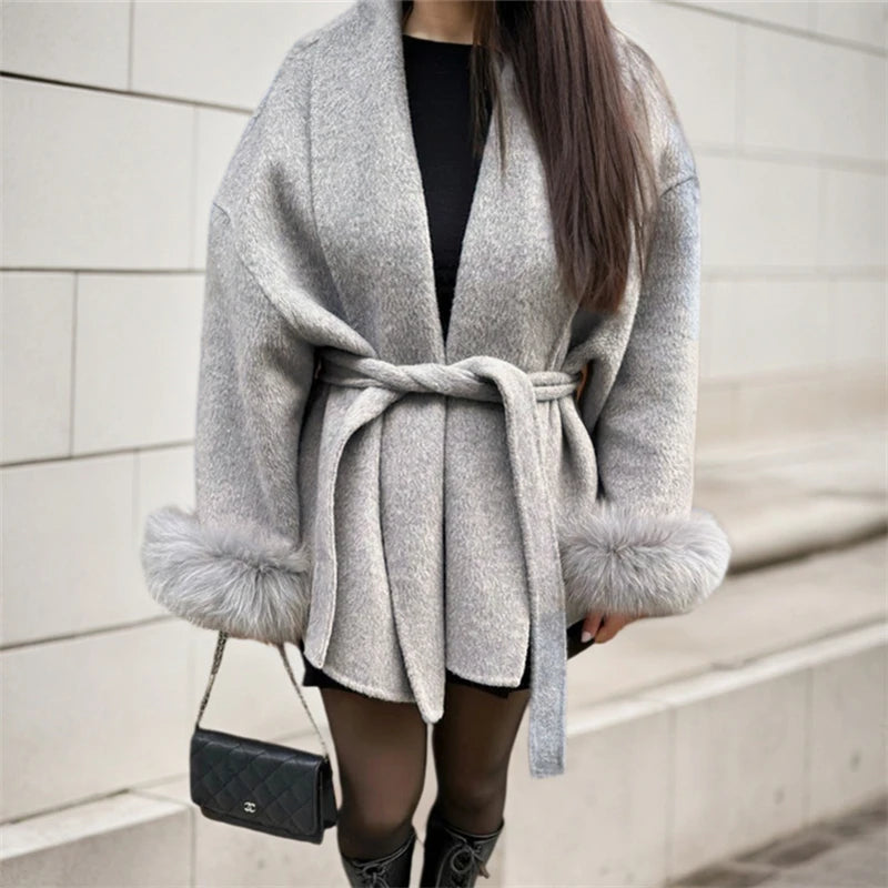 Fur Woolen Coat