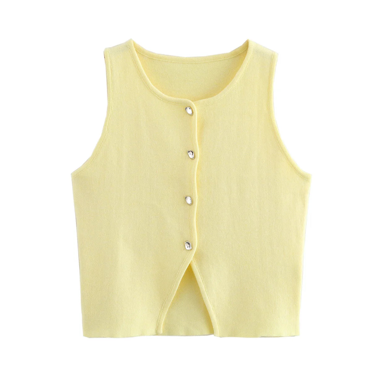 Crop Top Button Vest