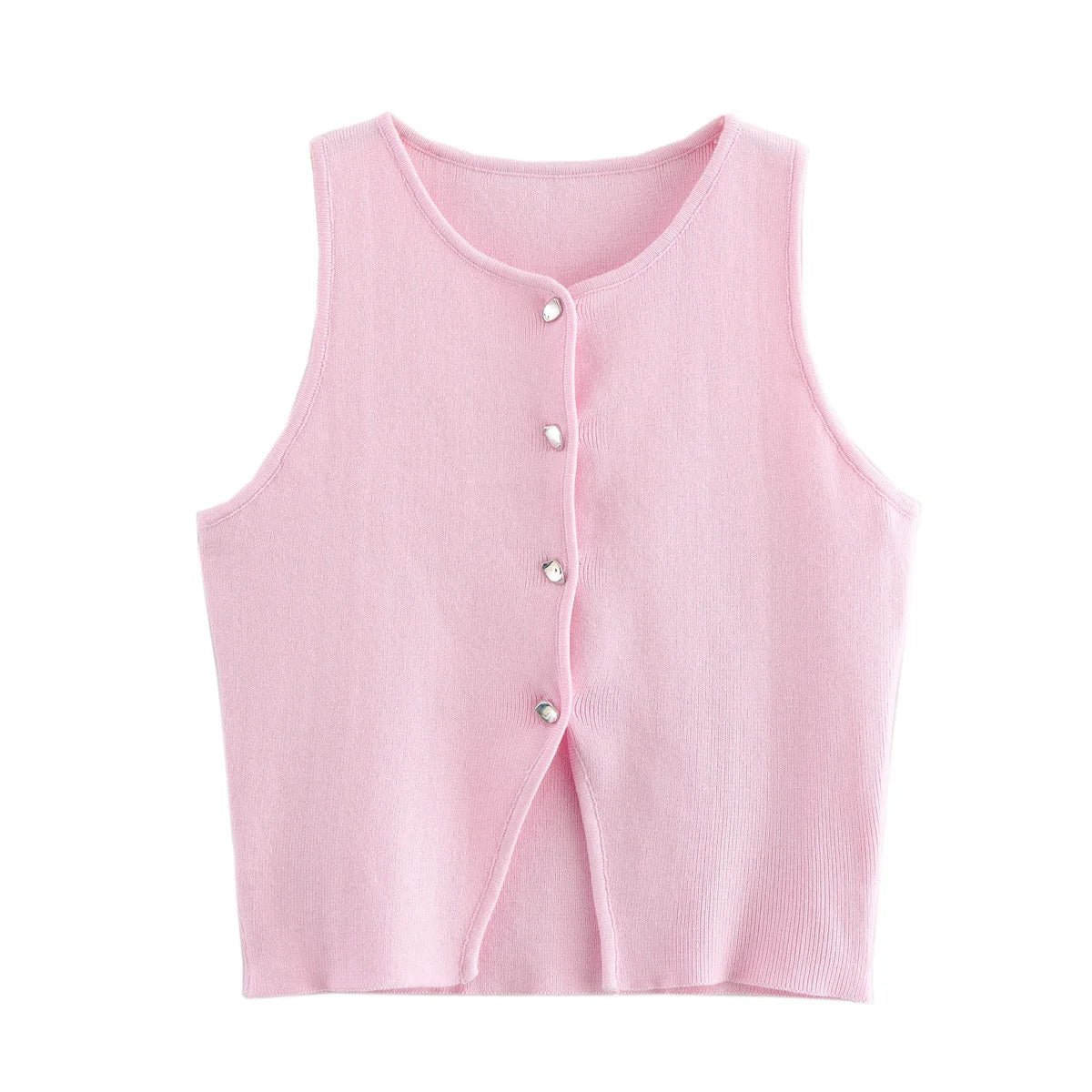 Crop Top Button Vest