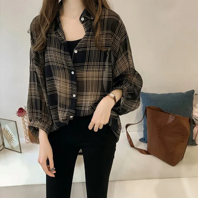 Chic Loose Plaid Shirt