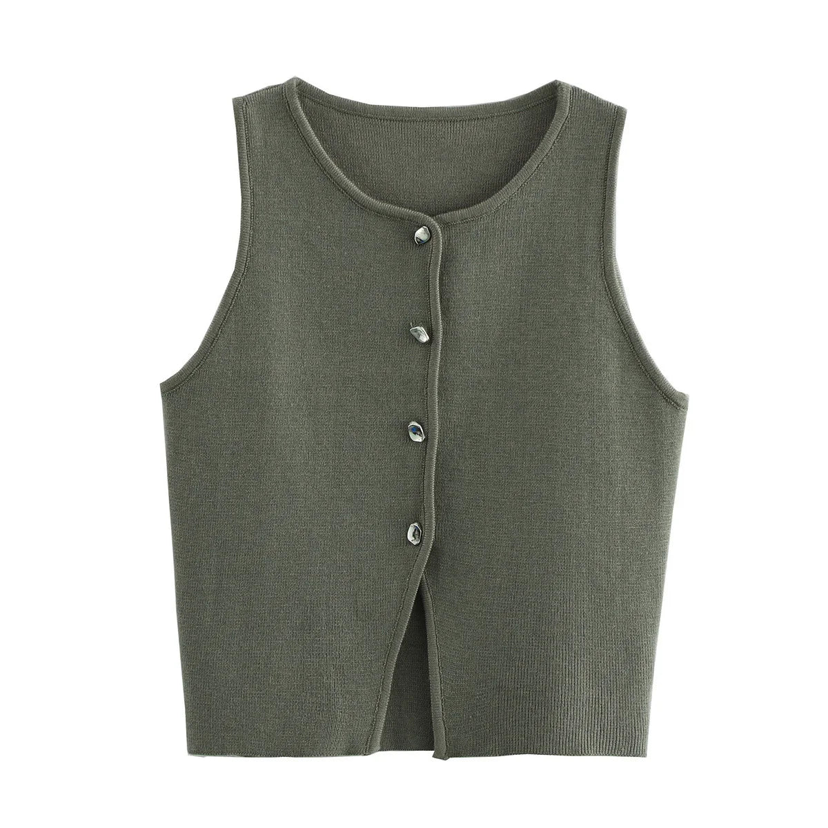 Crop Top Button Vest