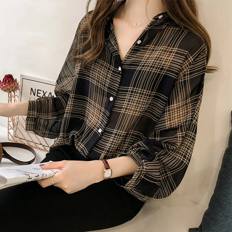 Chic Loose Plaid Shirt