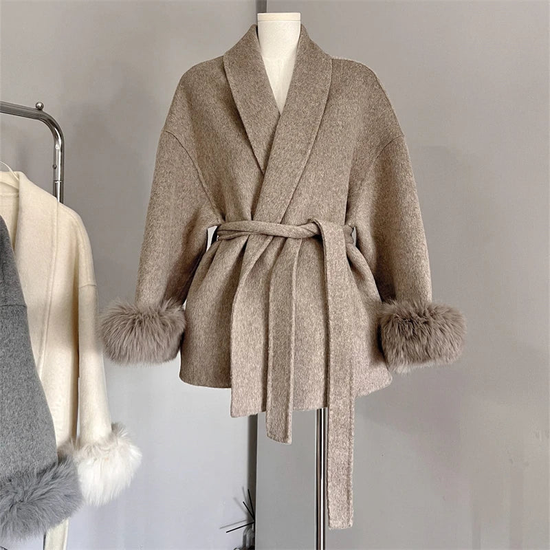 Fur Woolen Coat