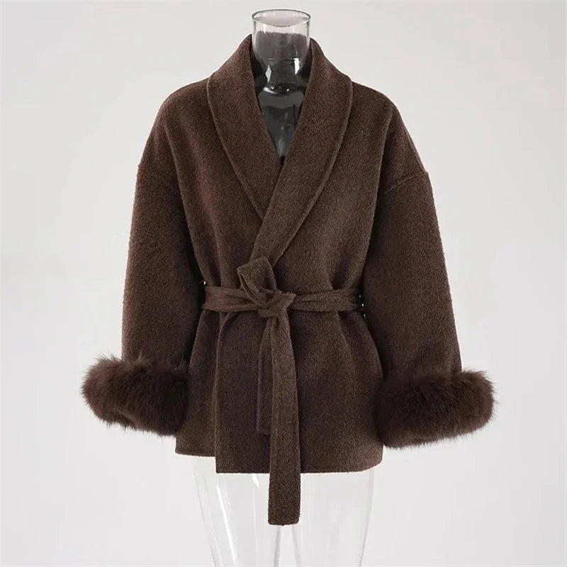 Fur Woolen Coat