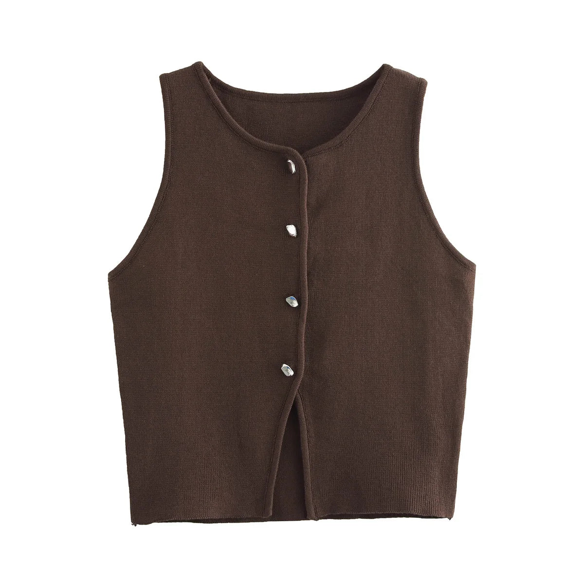 Crop Top Button Vest