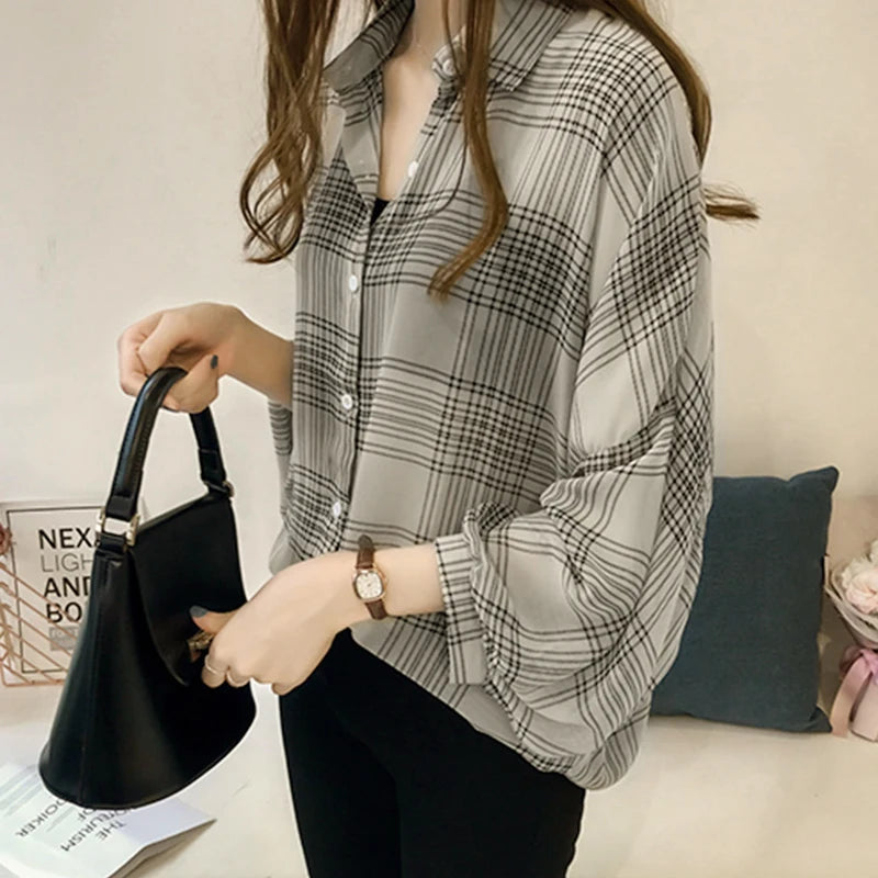 Chic Loose Plaid Shirt