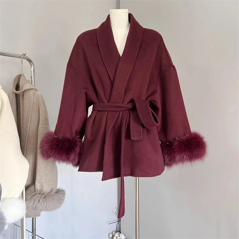 Fur Woolen Coat