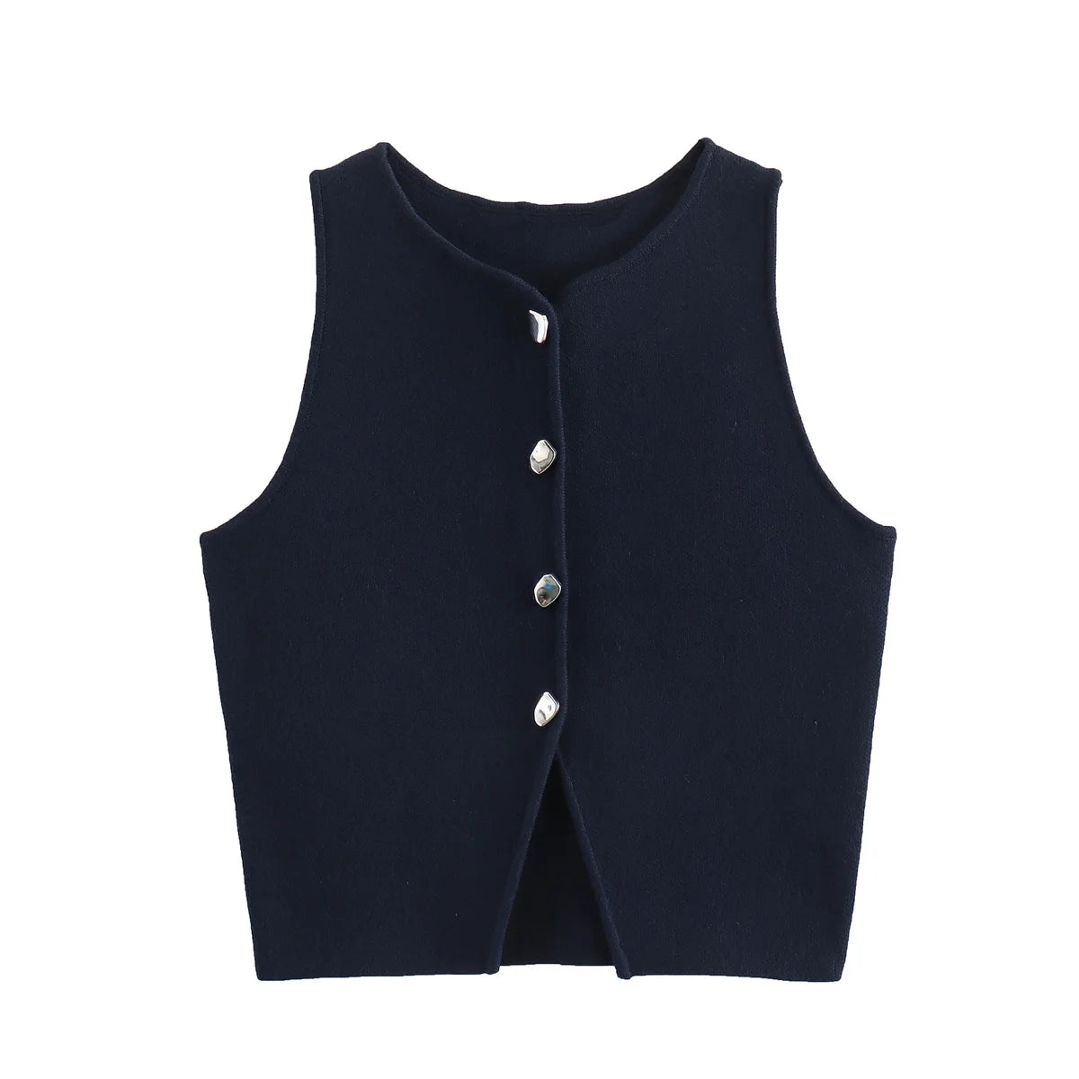 Crop Top Button Vest