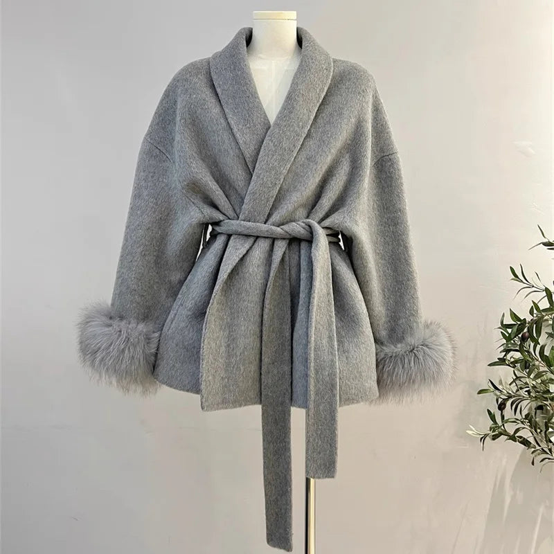 Fur Woolen Coat