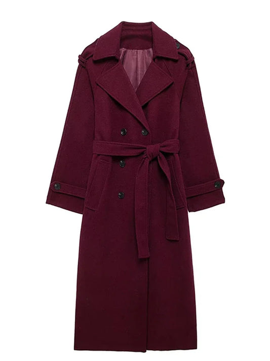 Burgundy Woolen Coat